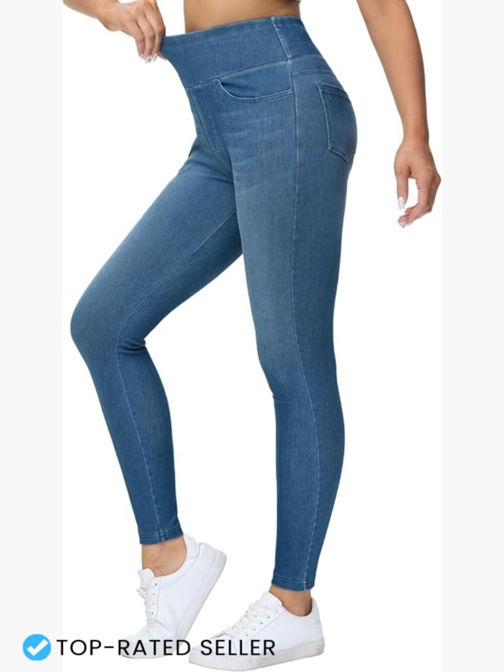 High Waisted Jeggings Stretchy Skinny Jean Leggings with Pockets